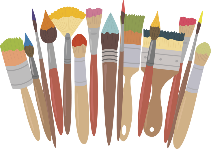 Art Brushes with Colored Paint