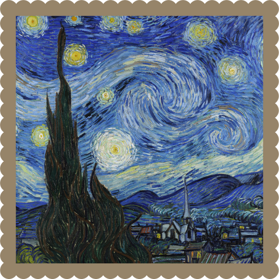 Van Gogh Oil Painting Square Stamp Starry Night